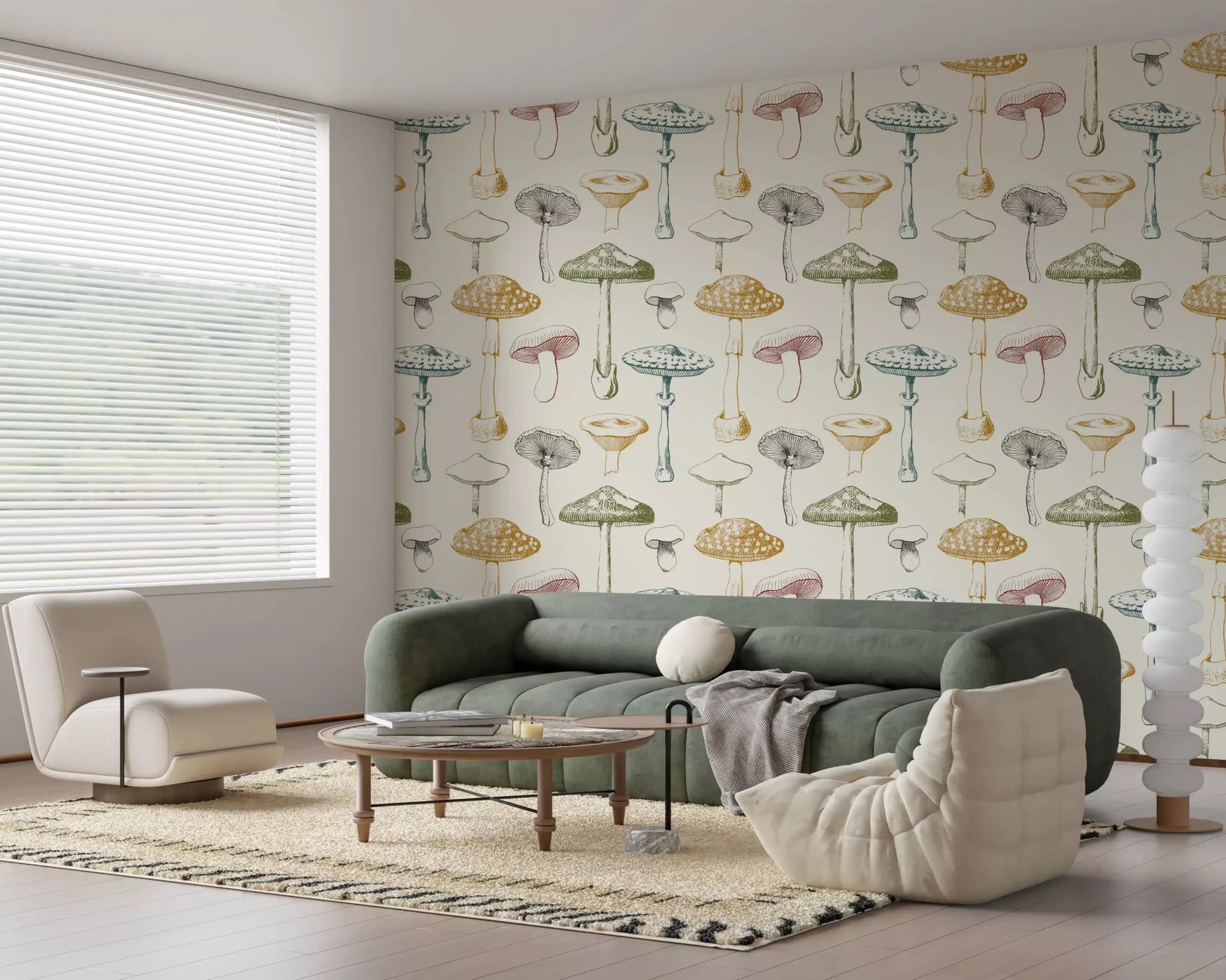 Vintage fungi pattern from Collection Antique wallpaper design