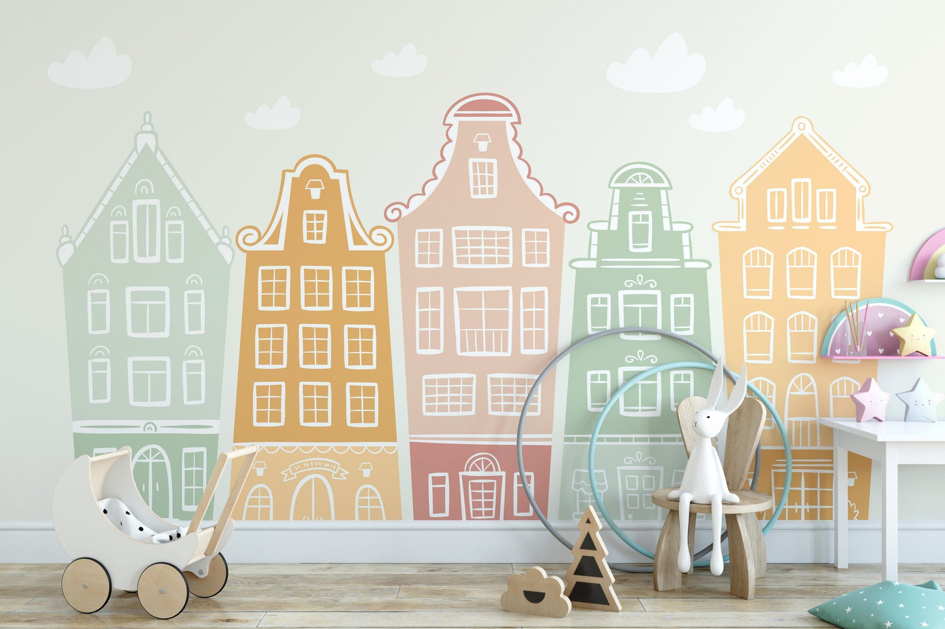 Trendy Kids Room Building Wallpaper Murals - Giffywalls