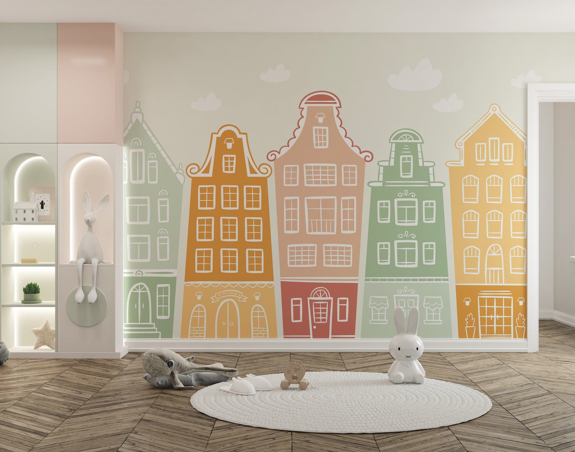 Trendy Kids Room Building Wallpaper Murals - Giffywalls