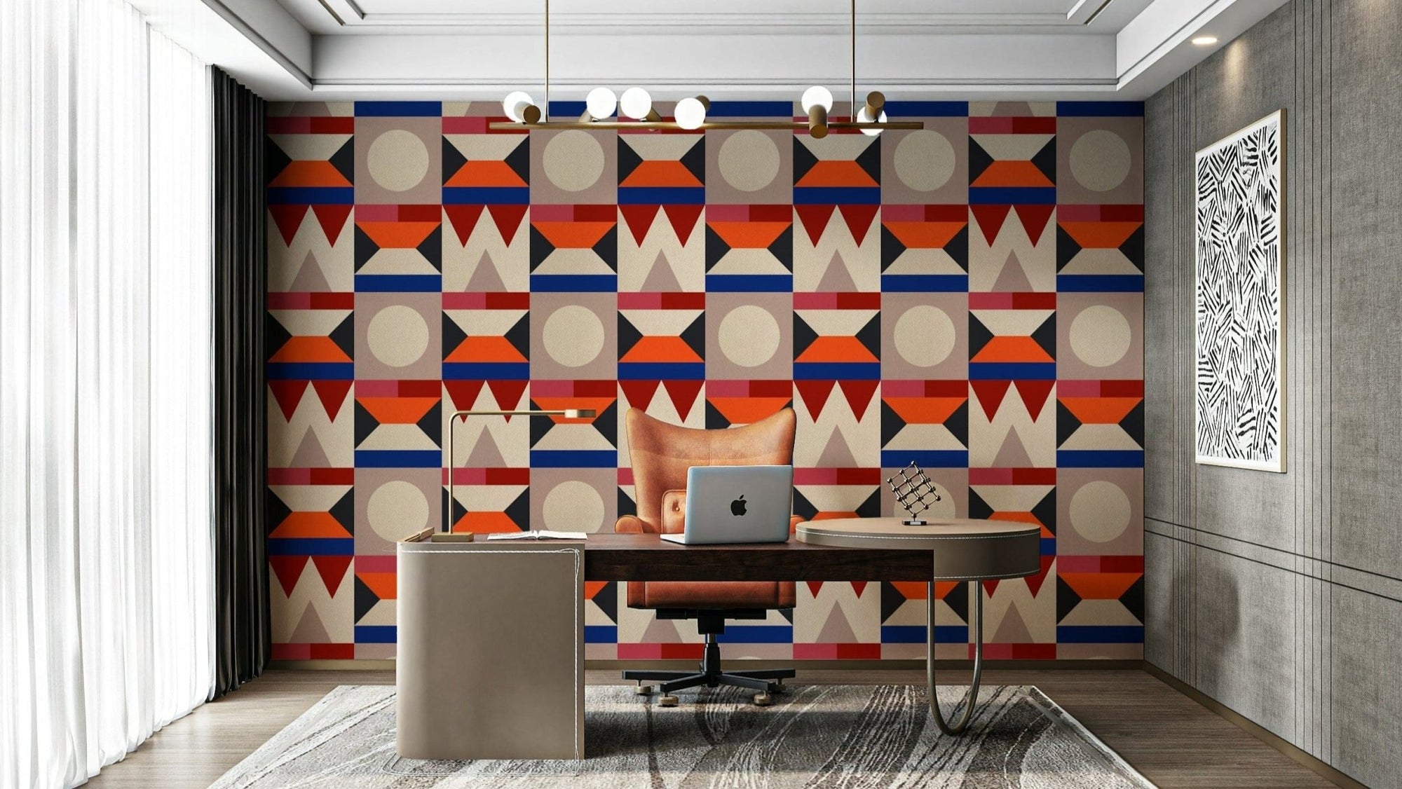 Abstract geometric color block wallpaper design GD422

