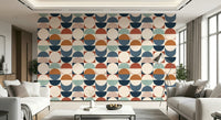 Color Block Eclipse wallpaper mural bohemian burnt orange style.