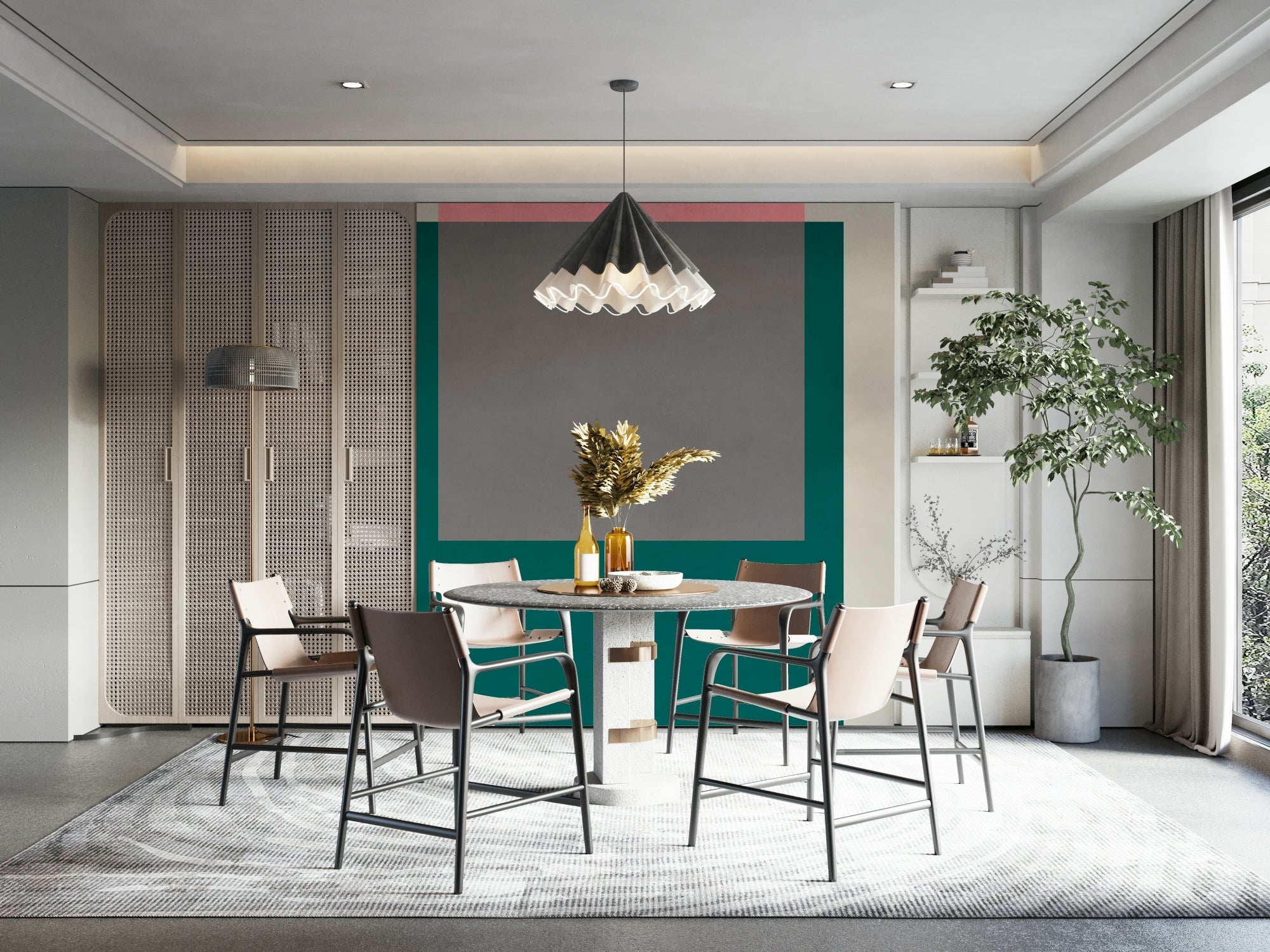 A wall mural of a peaceful color block pattern. GD3424

