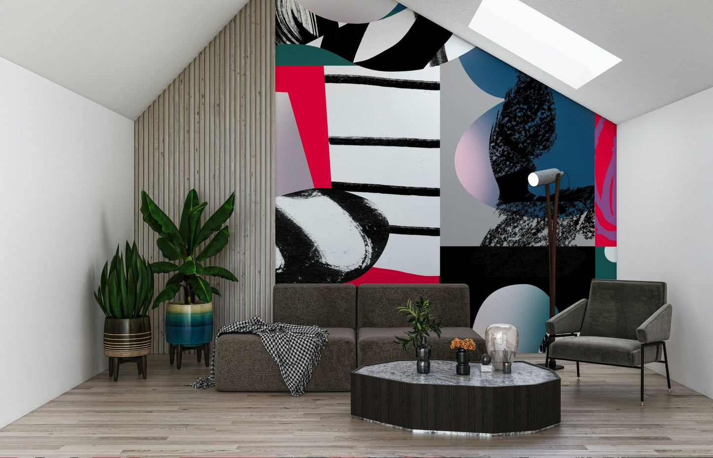 A serene modern pattern wall mural for your decor.