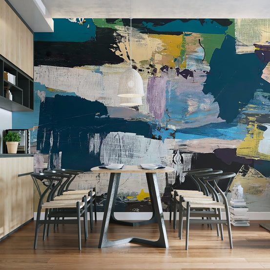 Color Texture Wallpaper Mural adds charm to dining room spaces. C382