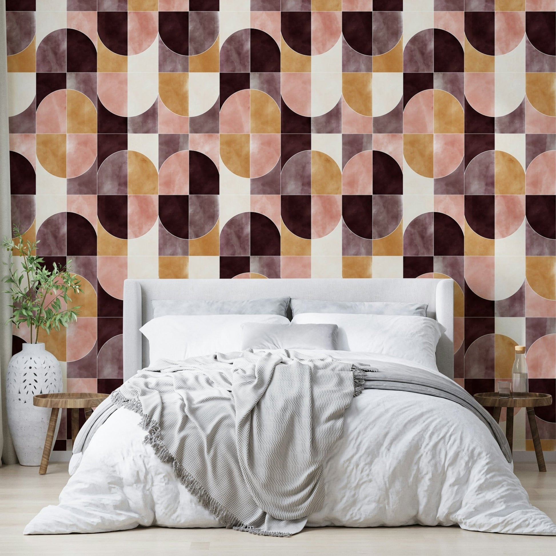 Muted color palette on wallpaper.

