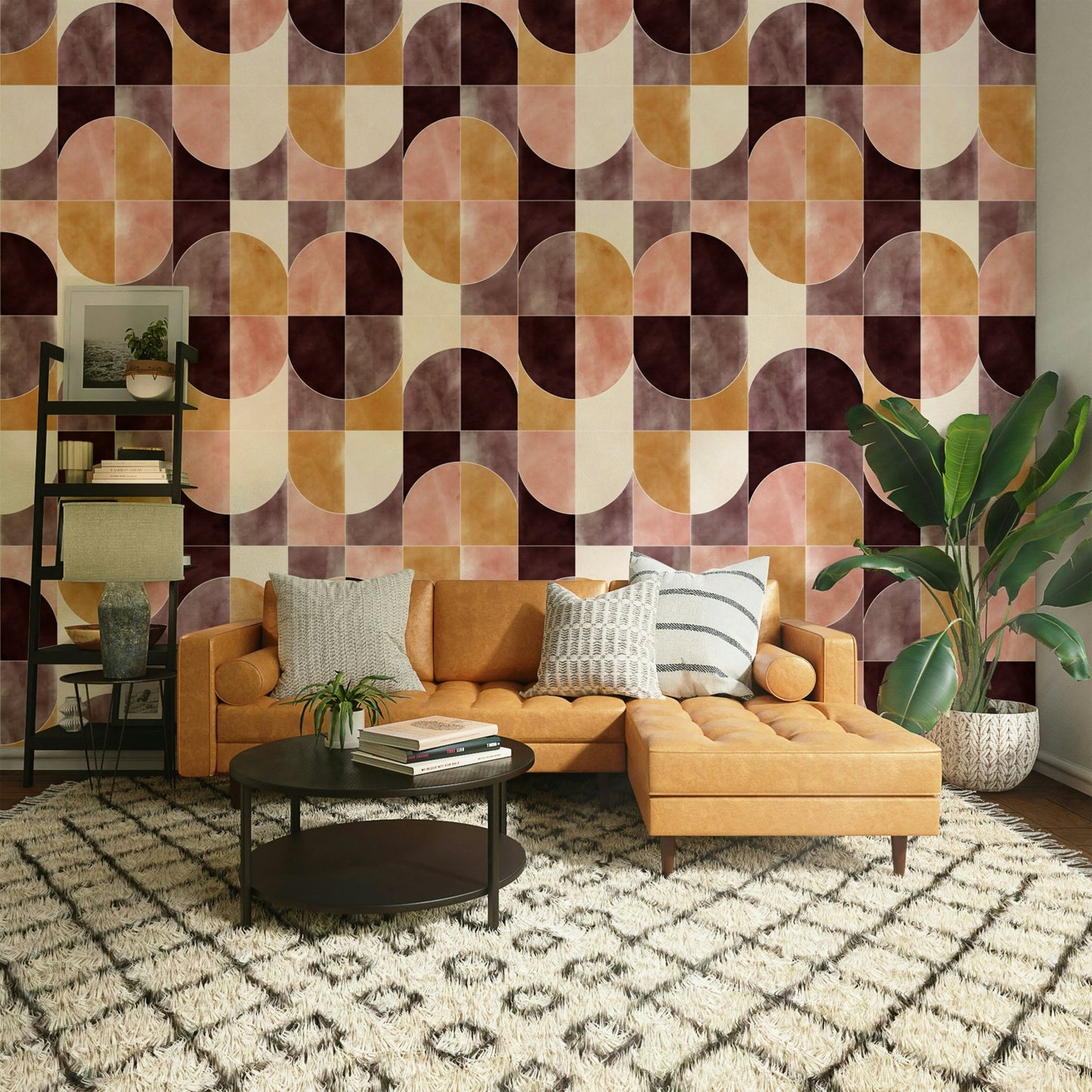 Color washed effect on wallpaper.

