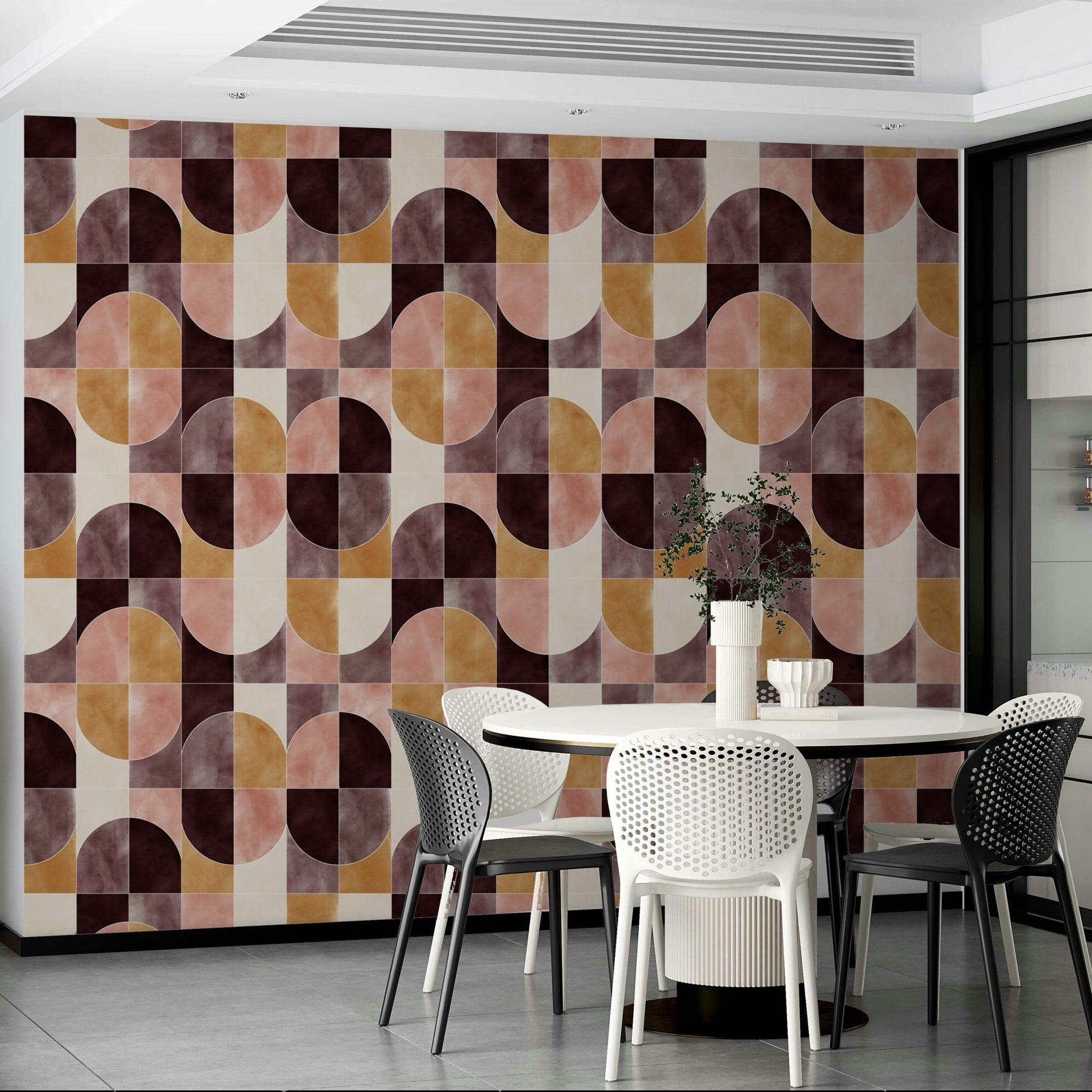 Textured geometric print.

