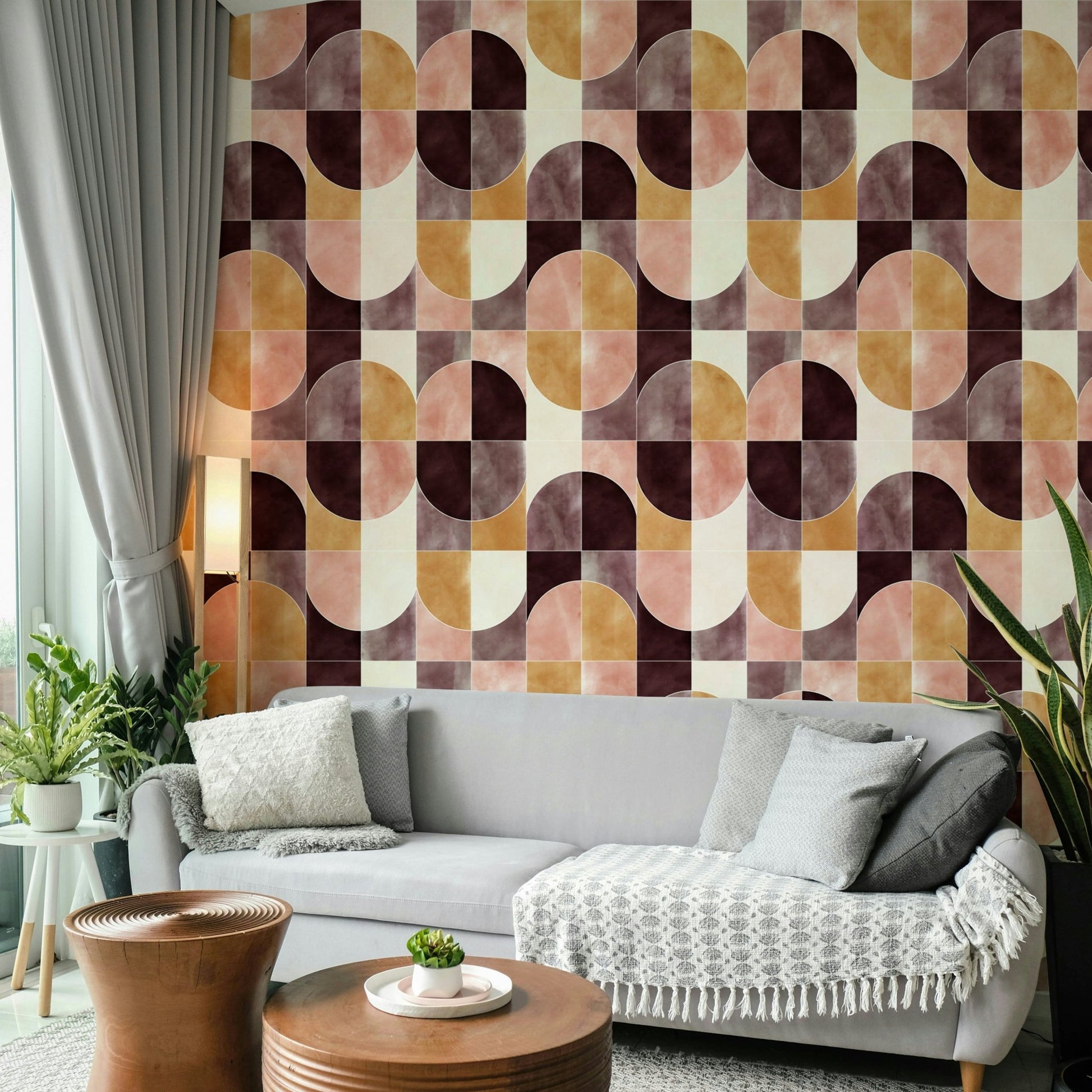 Contemporary geometric wallpaper.

