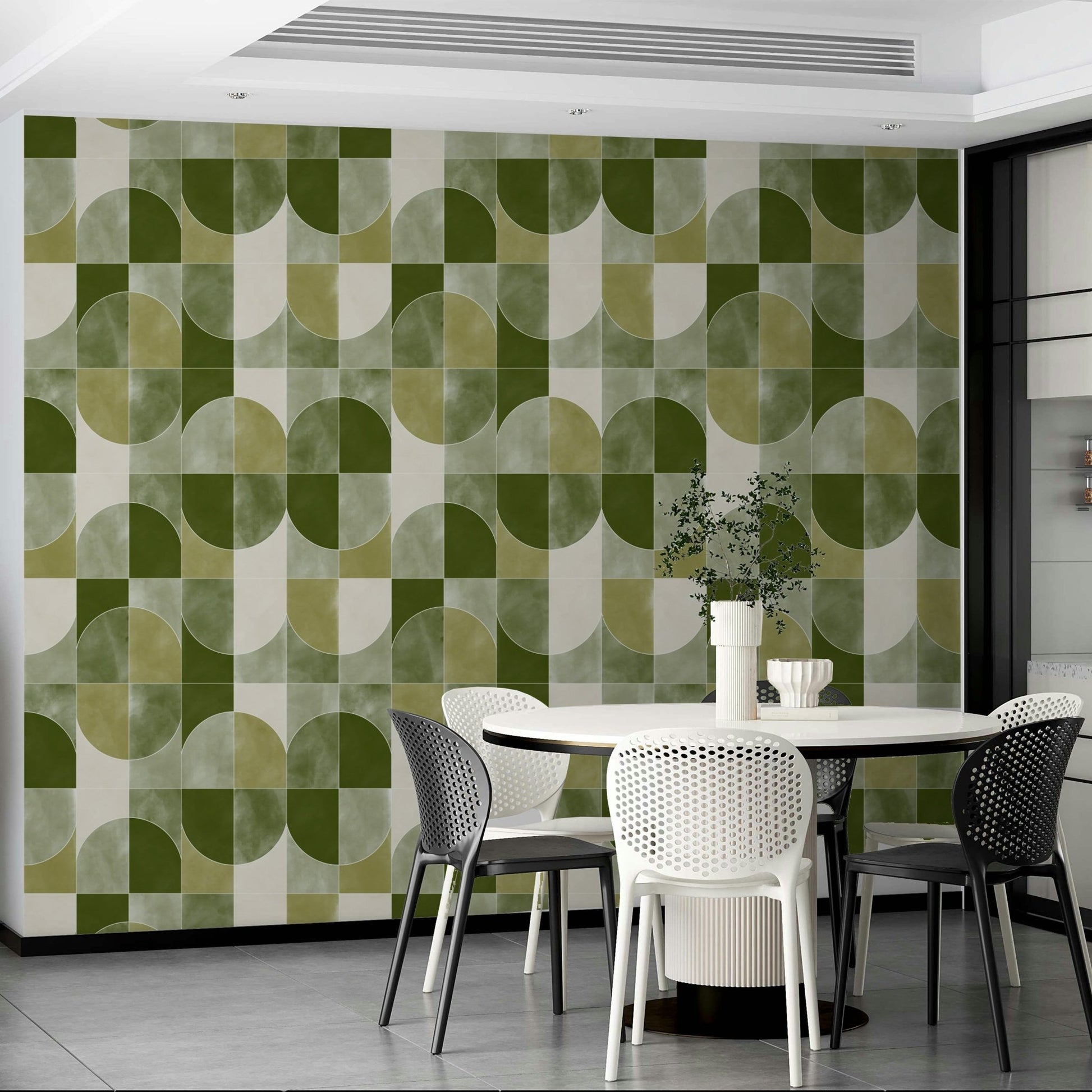 Geometric tile pattern wallpaper. GD2914


