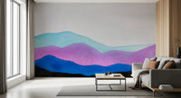 Pastel landscape styling gives Colorflow Mountain Dream wall mural gentle depth, GD9267