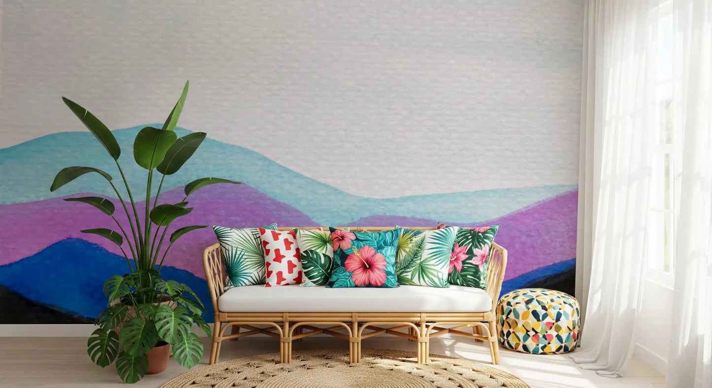 Colorflow Mountain Dream wall mural brings a calm scenic color blend, GD9267