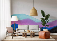 Blue and pink ridges shape the Colorflow Mountain Dream wall mural surface, GD9267