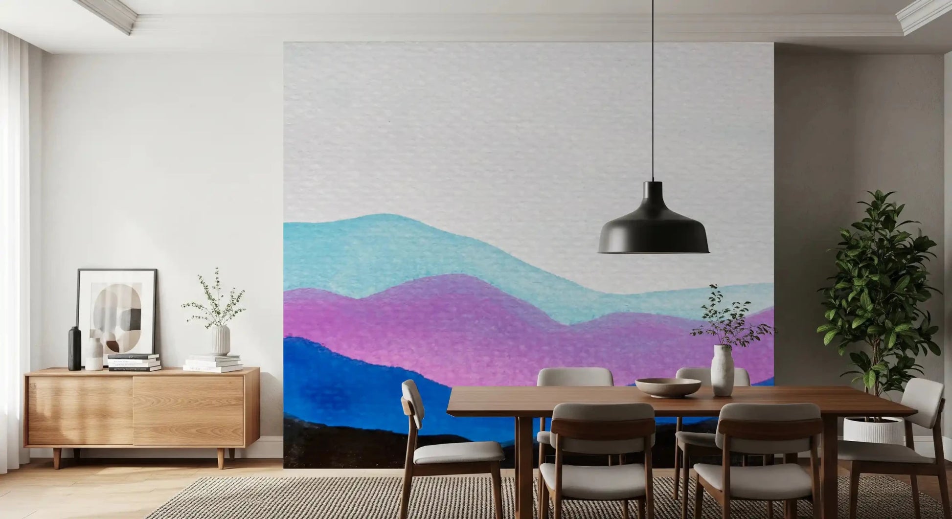 Colorflow Mountain Dream wall mural with layered hills in dreamy gradient tones, GD9267