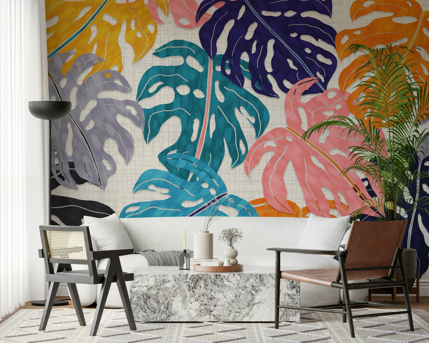 An artistic nature inspired mural for home decor.