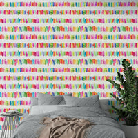 Watercolor wall stripe mural

