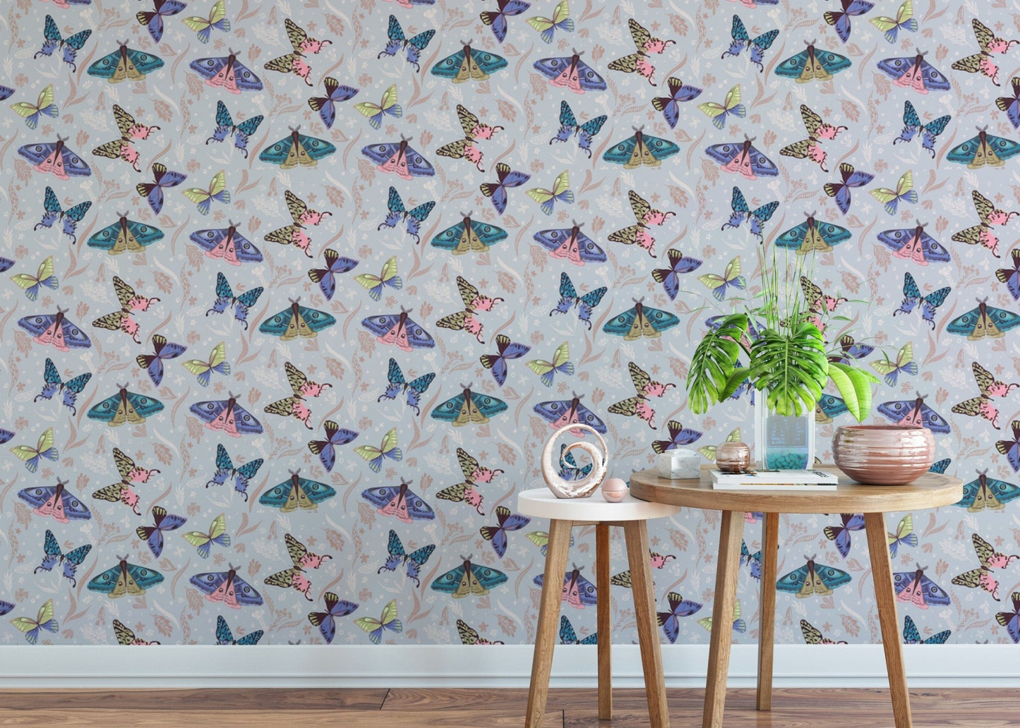 Artistic butterfly wallpaper mural with a vibrant color palette. NI13
