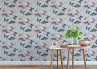 Artistic butterfly wallpaper mural with a vibrant color palette. NI13
