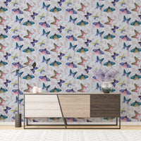 Modern butterfly mural with artistic, colorful pattern designs. NI13
