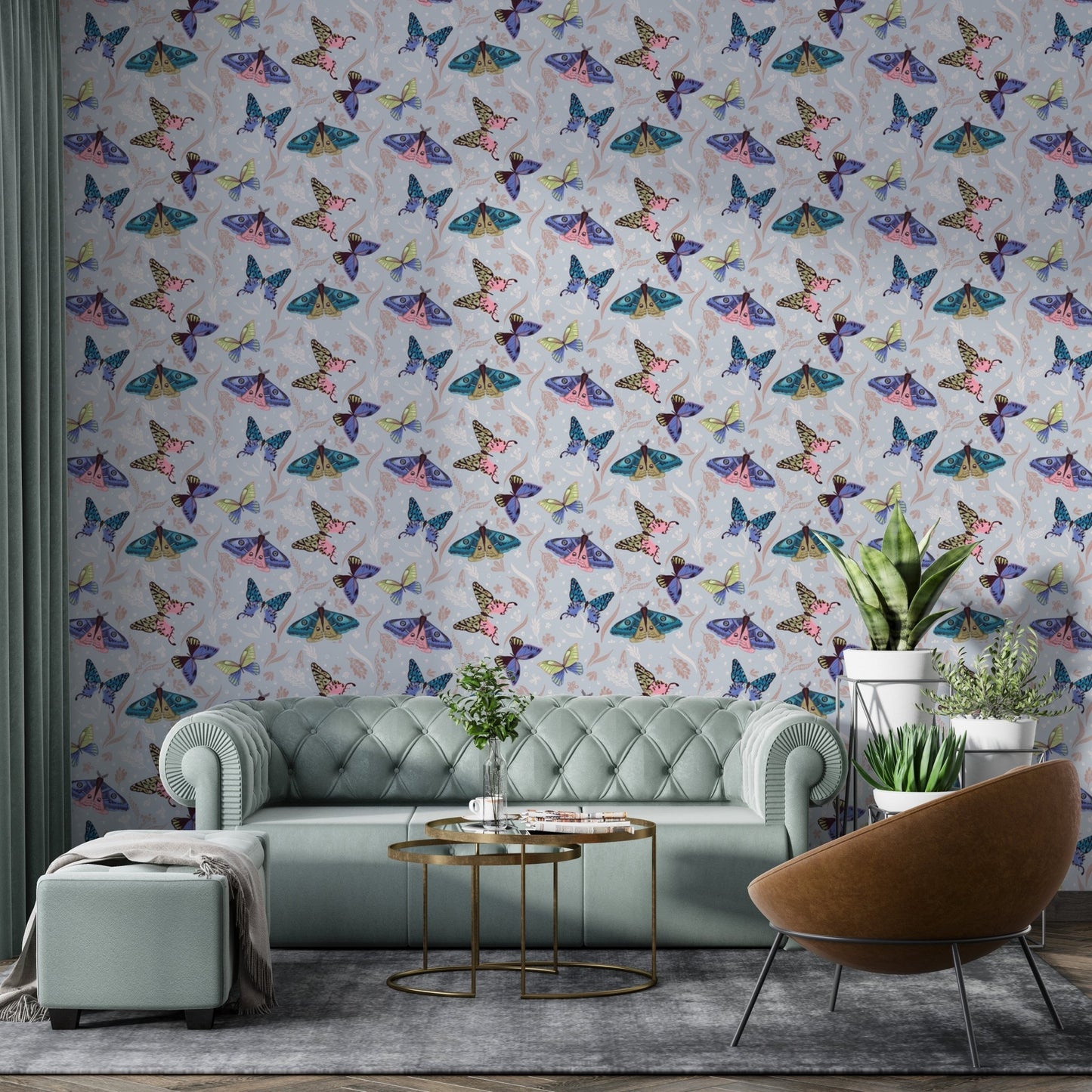 Elegant butterfly wallpaper featuring intricate colorful details NI13
