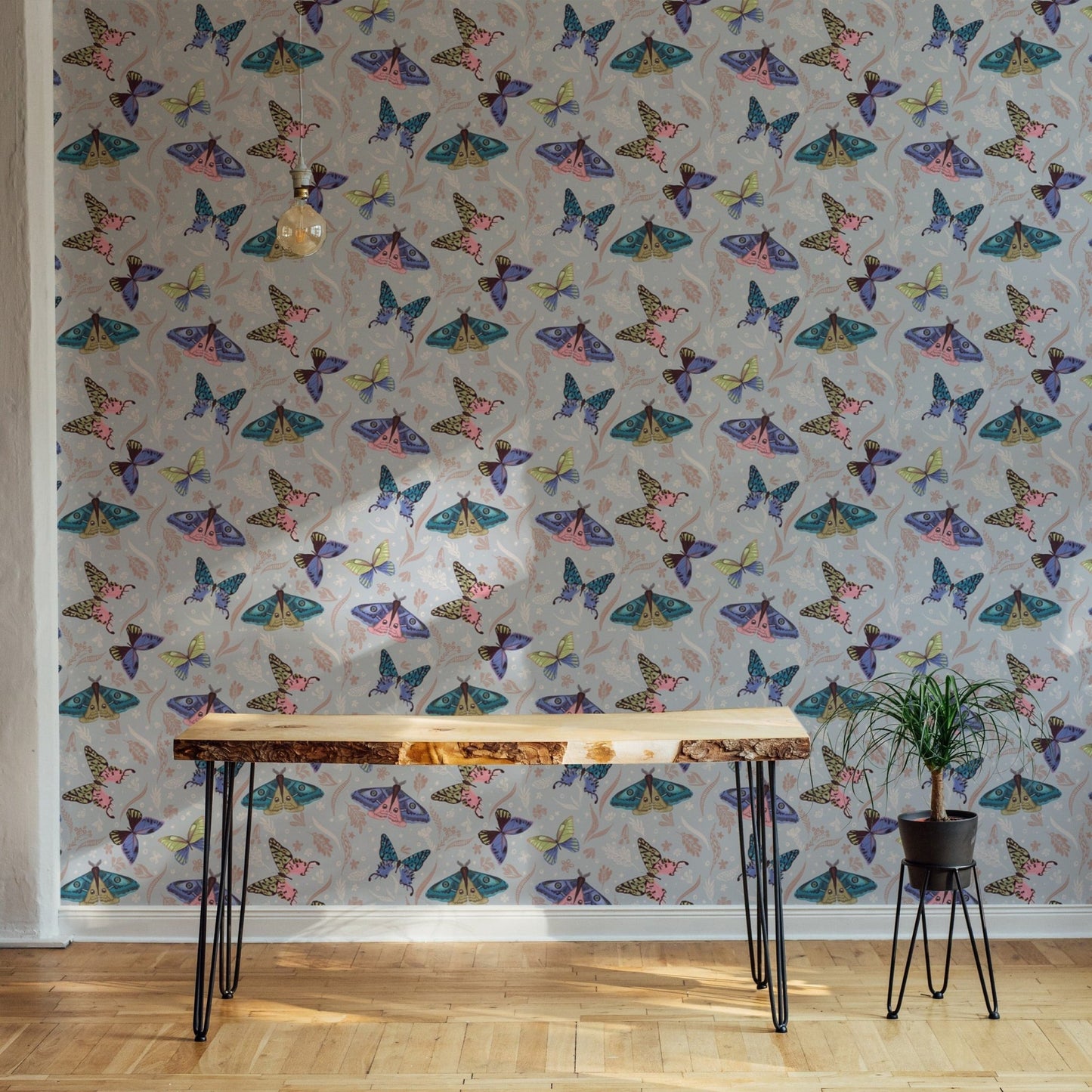 Playful colorful butterfly mural for cheerful and dynamic spaces.  NI13
