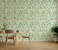 Festive green wallpaper print


