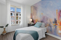 City Skyline Oil Paint easy to apply wallpaper A705