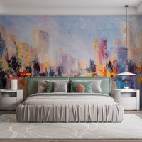 City Skyline Oil Paint Wallpaper - Giffywalls A705
