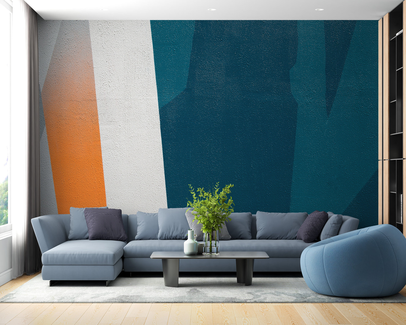 Bold colorful concrete wall texture for modern wallpaper.