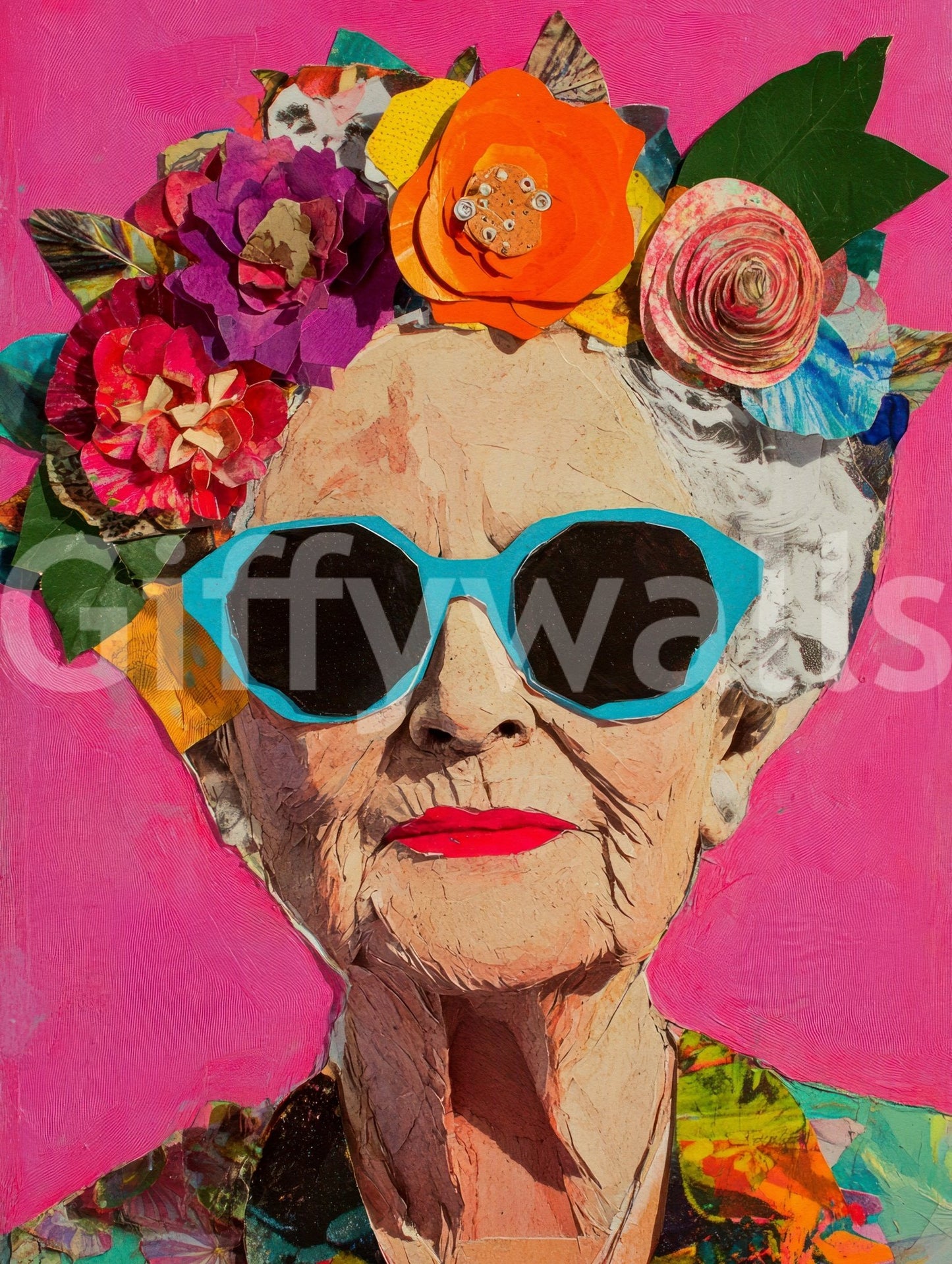 serene and colorful portrait mural

