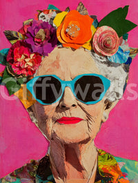 serene and colorful portrait mural

