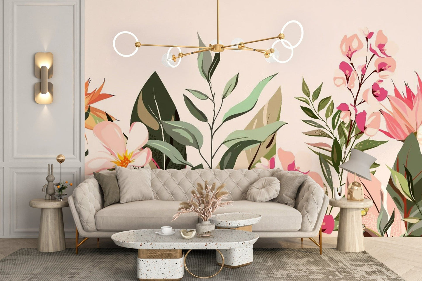 Beautiful flower mural wallpaper for living room decor flowers-011
