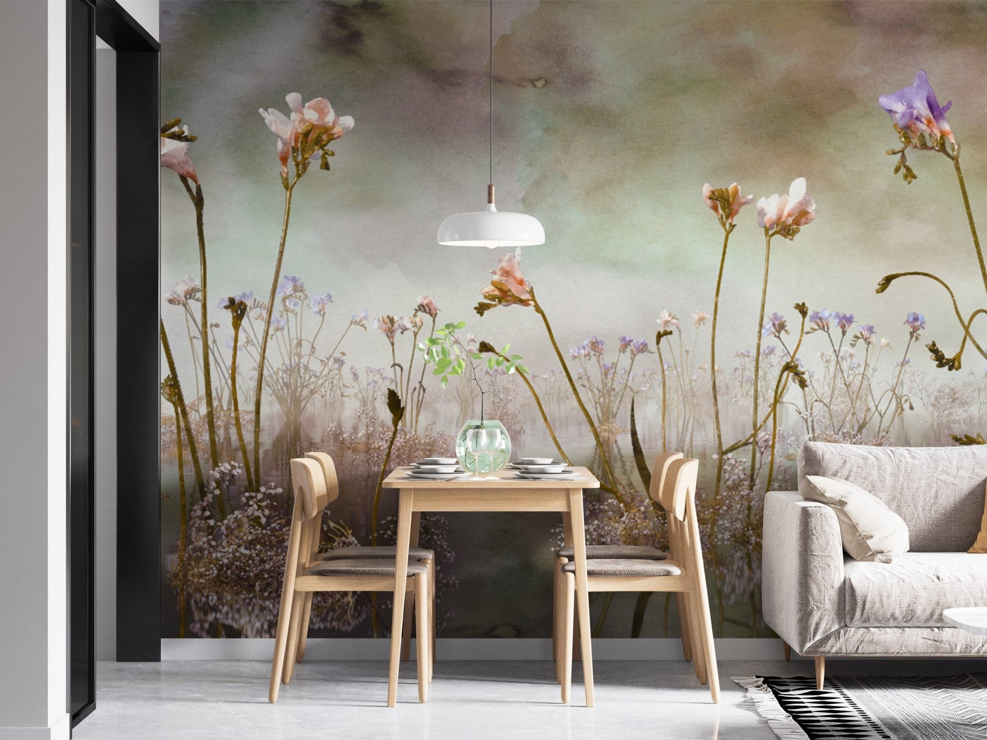 Colorful freesia floral wallpaper for a vibrant and artistic decor. DTIL05