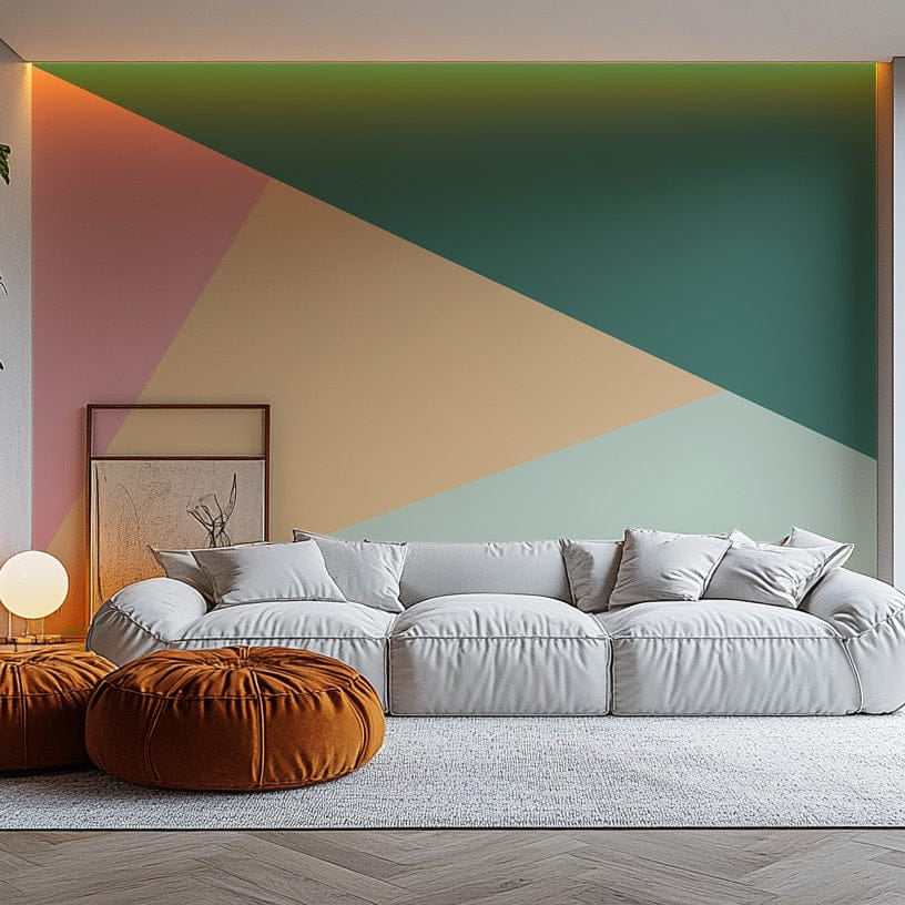 Playful geometric triangle wallpaper with multicolor designs. abstract-20
