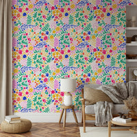 An interior with a fun and striking accent wall

