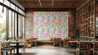 Wallpaper with a vibrant and artistic floral design

