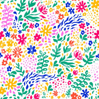 A seamless pattern of flowers and leaves on a wall

