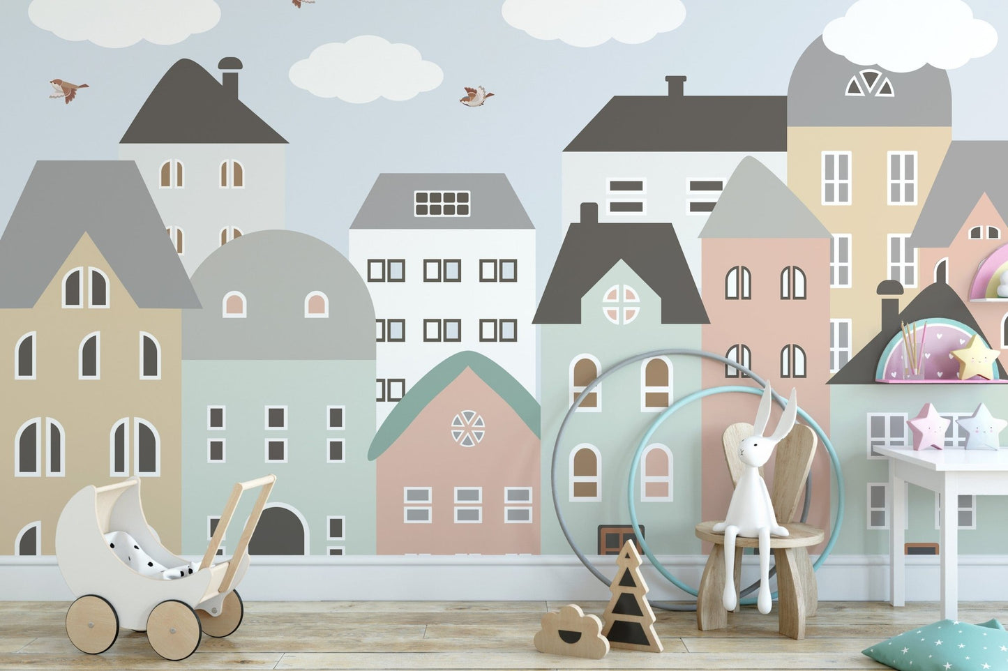 Kids & Nursery City Building Wallpaper - Giffywalls A666