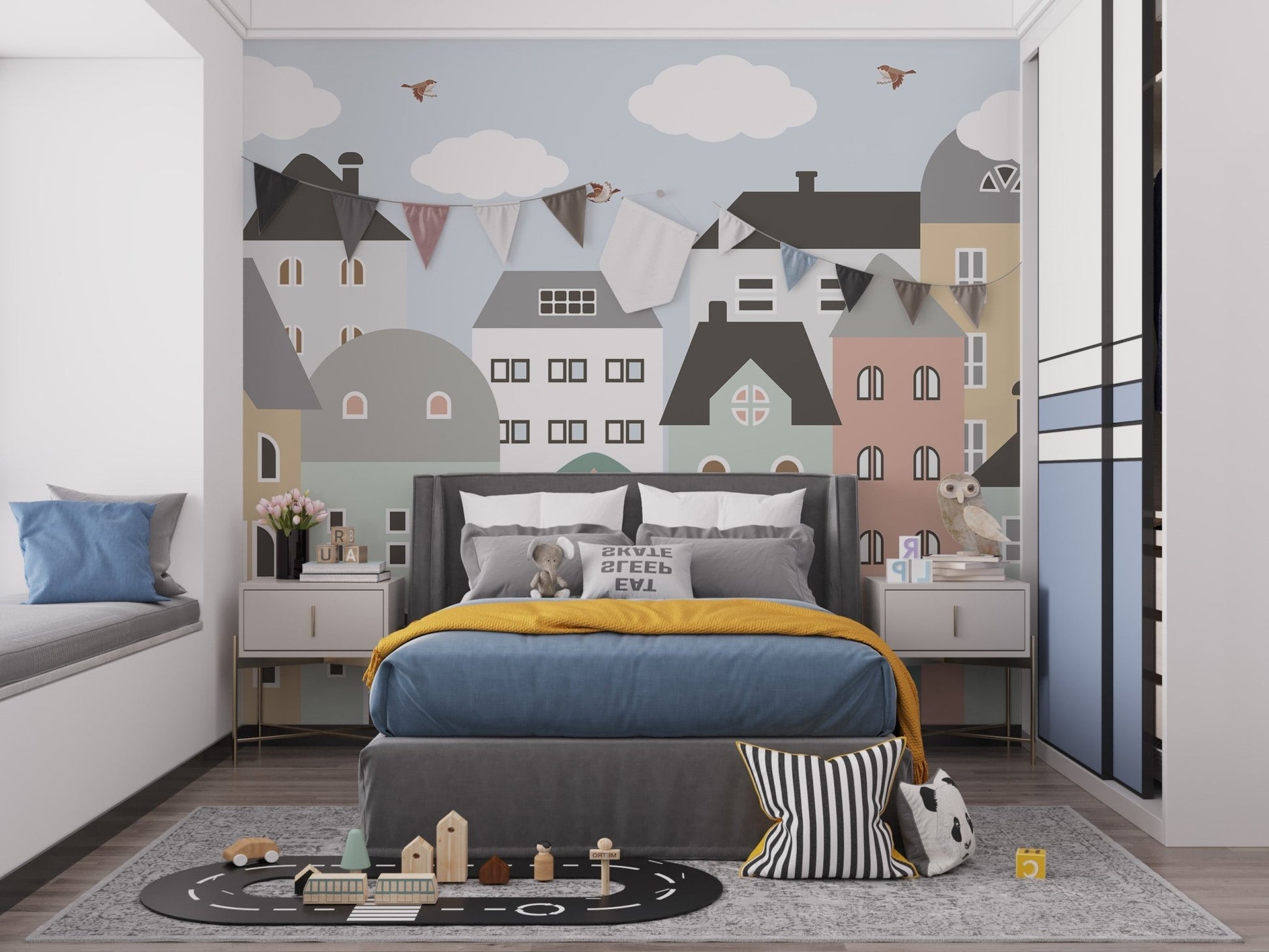 Kids & Nursery City Building Wallpaper - Giffywalls A666