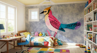Office lounge area with the inspiring Colorful Jay Mural.