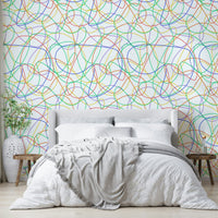 Playful line art mural.
