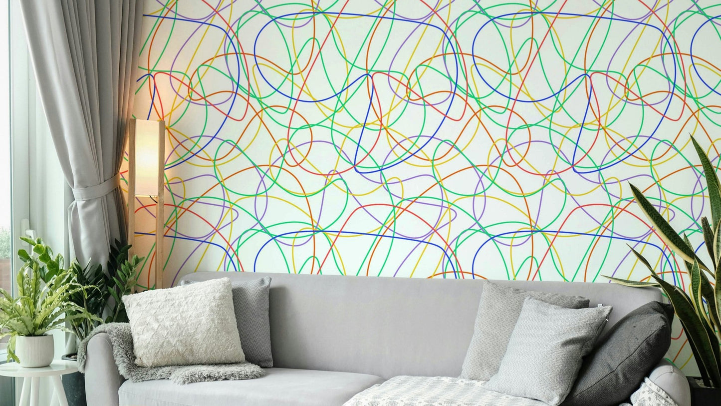 Abstract colorful lines wallpaper.
