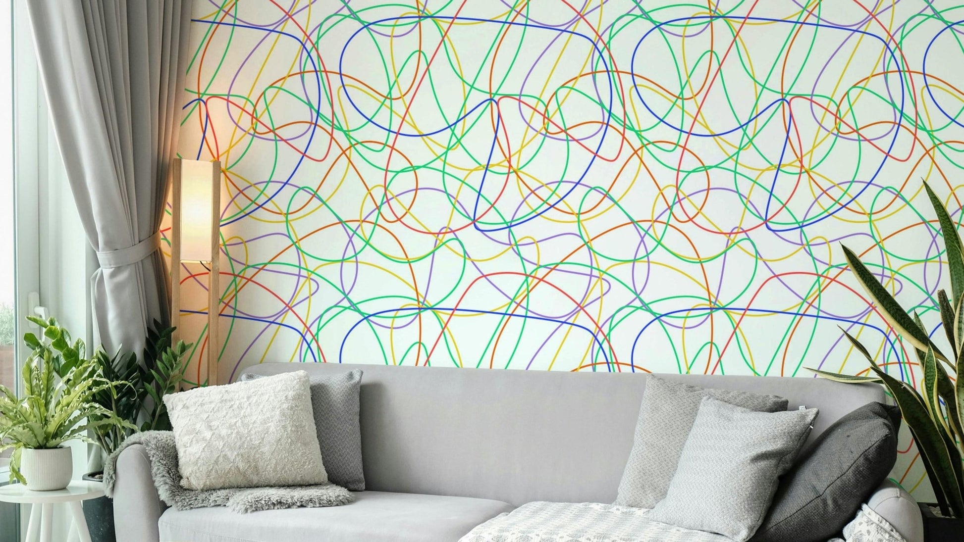 Abstract colorful lines wallpaper.
