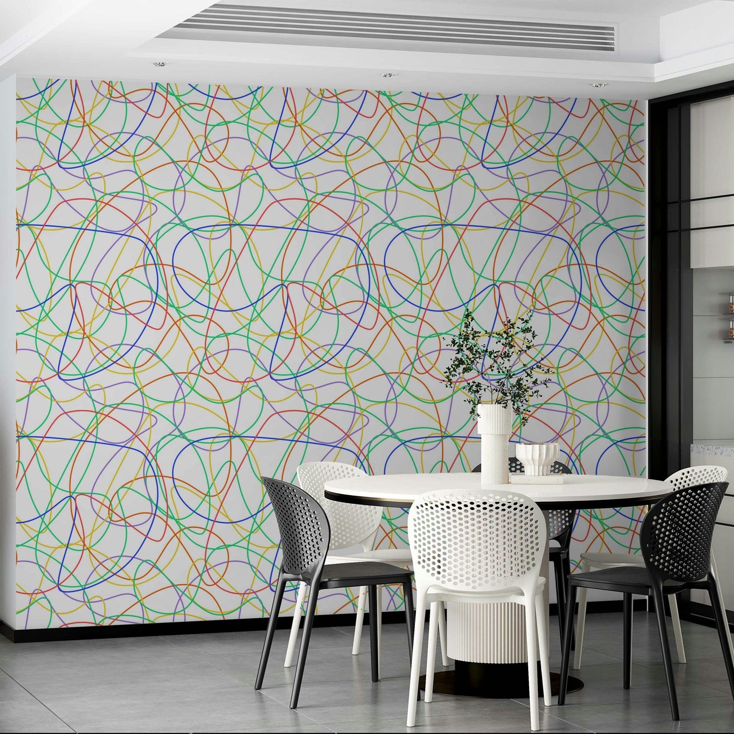 Unique lines pattern wall decor.
