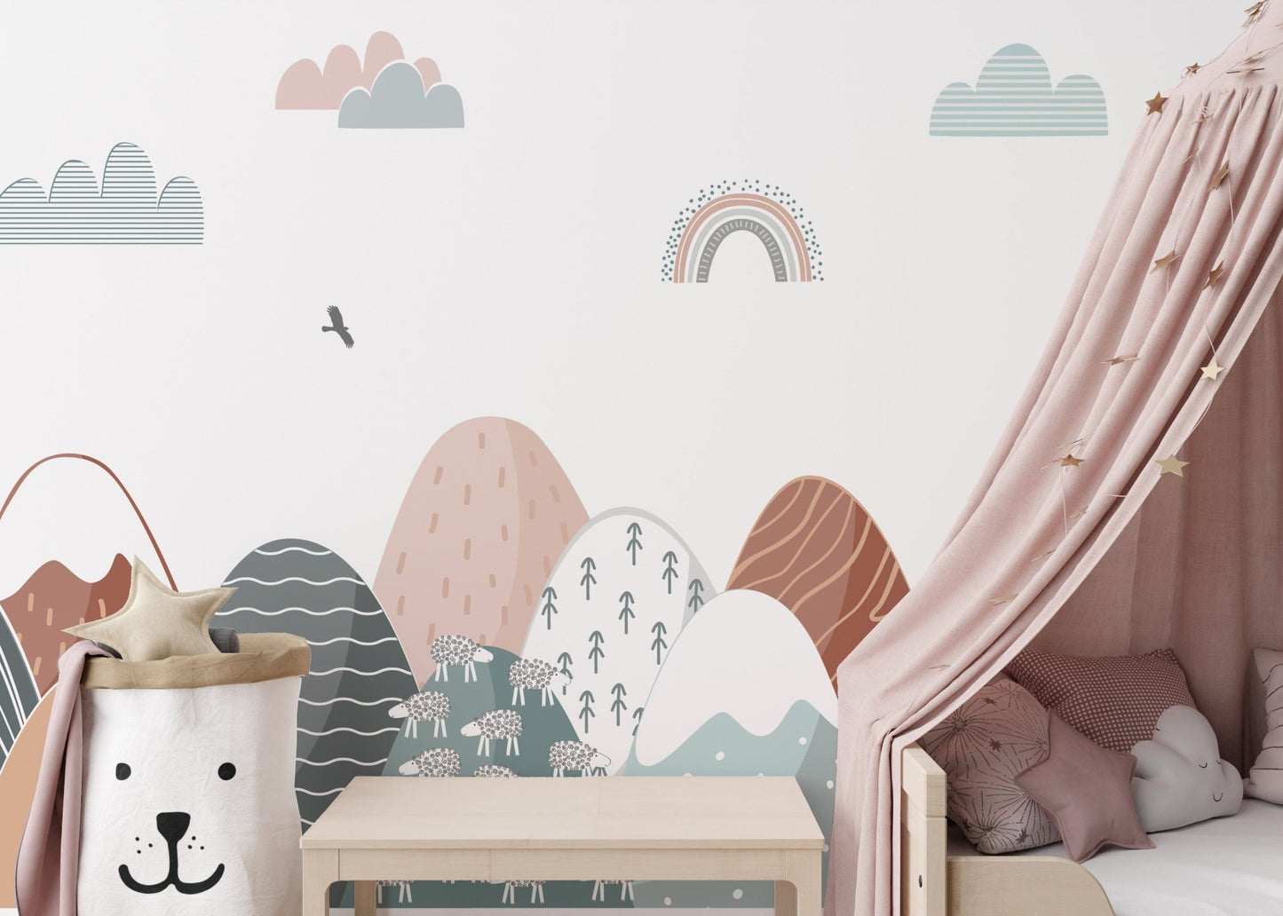mountains wallpaper for playful decor A894