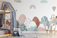 Abstract mountain peaks wallpaper for kids A894