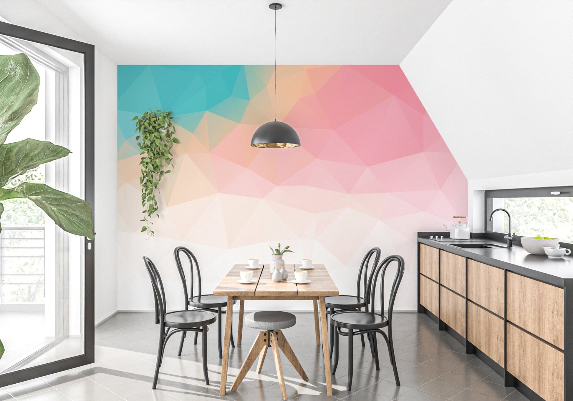 Abstract ombre wallpaper in warm hues B074
