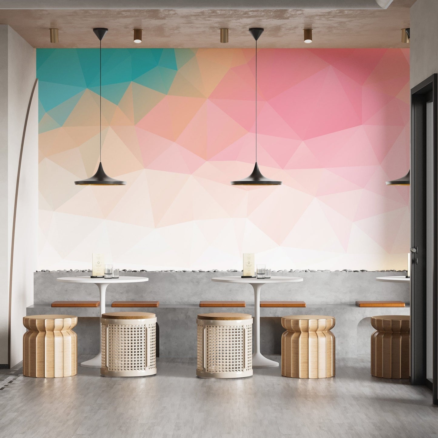 Abstract art wallpaper with soft ombre
 B074