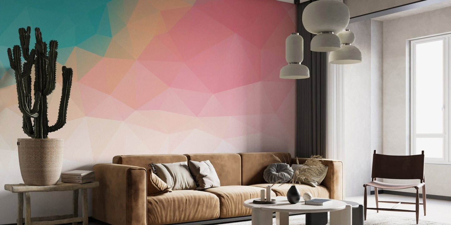 Soft pastel tones in geometric pattern B074
