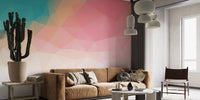 Soft pastel tones in geometric pattern B074
