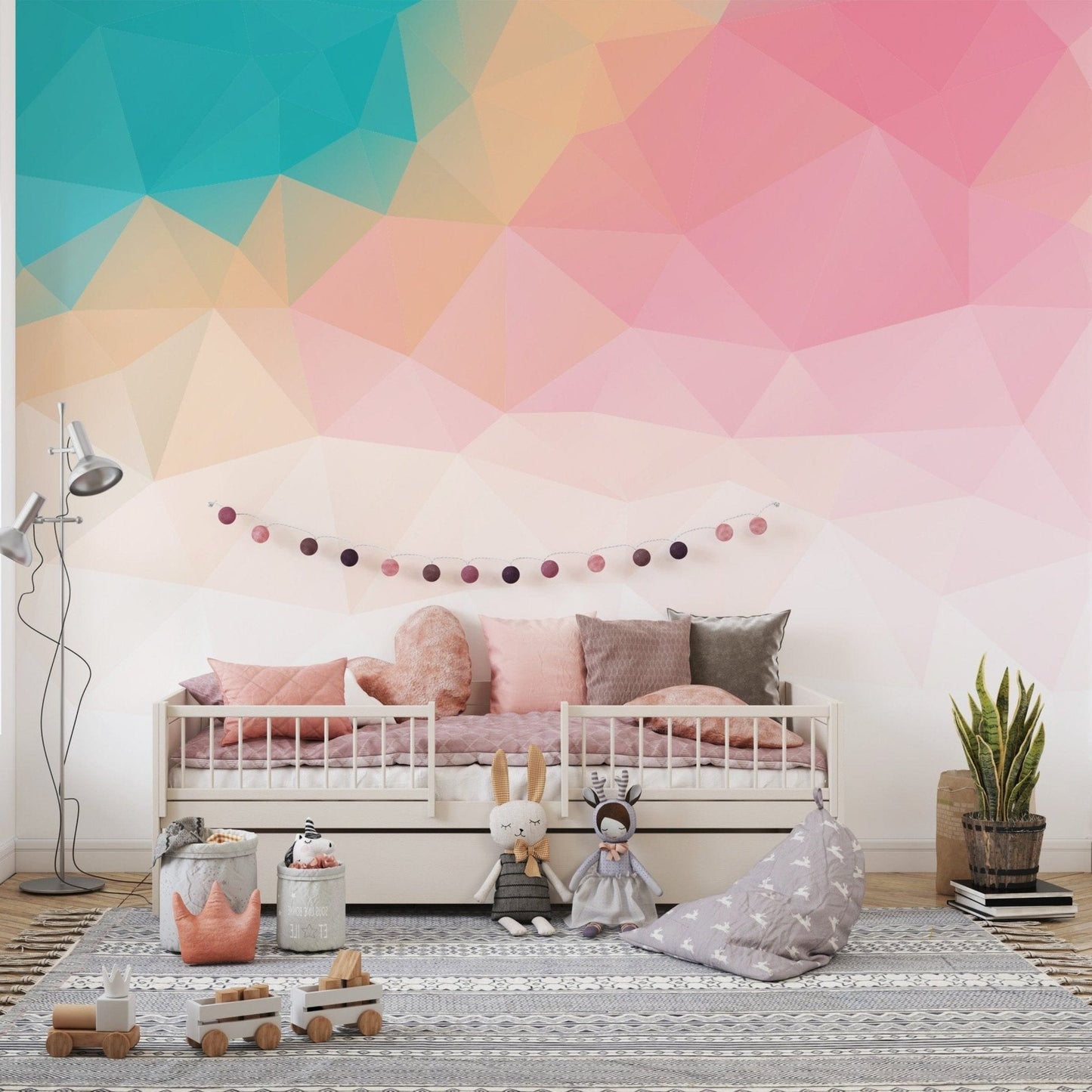 Eye-catching colorful ombre wall pattern
 B074